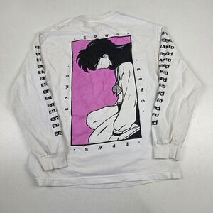 Erased Project Kagome‎ White Graphic Long Sleeve Shirt Medium Unisex